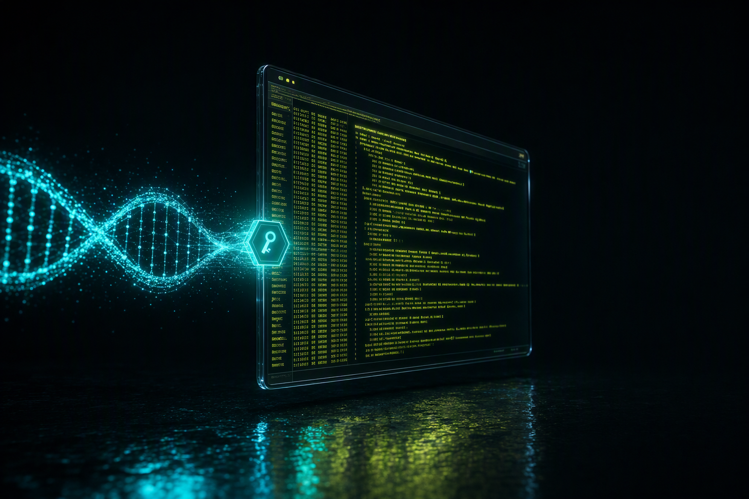 A DNA helix connected into an agent terminal over an authorized link